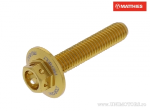 Hexagonal Cap Screw Pro Bolt M6 x 1.00 x 30 mm Aluminum Racing Gold - JM
