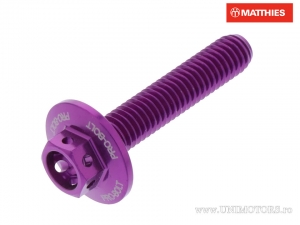 Hexagonal Cap Screw Pro Bolt M6 x 1.00 x 30 mm Aluminum Racing Violet - JM