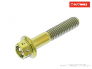 Hexagonal Cap Screw Pro Bolt M6 x 1.00 x 30 mm Titanium Racing Gold - JM