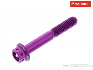 Hexagonal Cap Screw Pro Bolt M6 x 1.00 x 40 mm Aluminum Racing Violet - JM