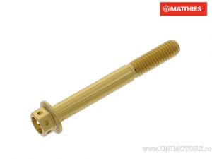 Hexagonal Cap Screw Pro Bolt M6 x 1.00 x 50 mm Aluminum Racing Gold - JM