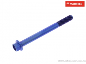 Hexagonal Cap Screw Pro Bolt M6 x 1.00 x 65 mm Blue Titanium - JM