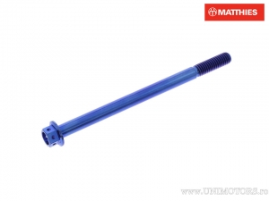 Hexagonal Cap Screw Pro Bolt M6 x 1.00 x 90 mm Titanium Racing Blue - JM