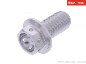 Hexagonal Cap Screw Pro Bolt M8 x 1.25 x 15 mm Aluminum Racing Silver - JM
