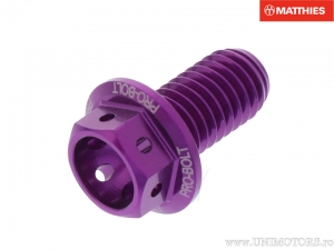 Hexagonal Cap Screw Pro Bolt M8 x 1.25 x 15 mm Aluminum Racing Violet - JM