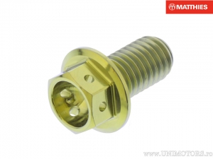 Hexagonal Cap Screw Pro Bolt M8 x 1.25 x 15 mm Titanium Racing Gold - JM