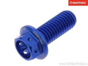 Hexagonal Cap Screw Pro Bolt M8 x 1.25 x 20 mm Aluminum Racing Blue - JM