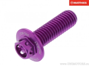 Hexagonal Cap Screw Pro Bolt M8 x 1.25 x 25 mm Aluminum Racing Violet - JM