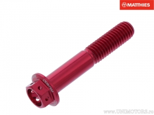 Hexagonal Cap Screw Pro Bolt M8 x 1.25 x 45 mm Aluminum Racing Red - JM