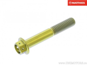 Hexagonal Cap Screw Pro Bolt M8 x 1.25 x 50 mm Titanium Racing Gold - JM
