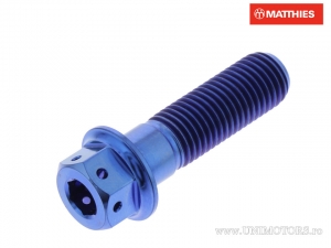 Hexagonal Dual Pro Bolt Screw M10 x 1.25 x 30 mm Titanium Racing Blue - JM