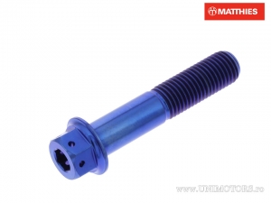 Hexagonal Dual Pro Bolt Screw M10 x 1.25 x 50 mm Titanium Racing Blue - JM