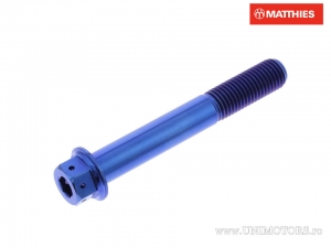 Hexagonal Dual Pro Bolt Screw M10 x 1.25 x 70 mm Titanium Racing Blue - JM