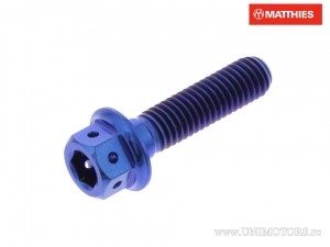 Hexagonal Dual Pro Bolt Screw M5 x 0.80 x 20 mm Titanium Racing Blue - JM