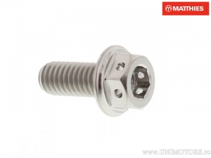 Hexagonal Dual Pro Bolt Screw M6 x 1.00 x 14 mm Titanium Racing Silver - JM