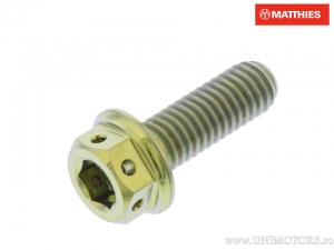 Hexagonal Dual Pro Bolt Screw M6 x 1.00 x 18 mm Titanium Racing Gold - JM