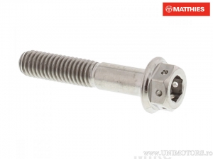 Hexagonal Dual Pro Bolt Screw M6 x 1.00 x 32 mm Titanium Racing Silver - JM