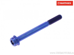 Hexagonal Dual Pro Bolt Screw M6 x 1.00 x 60 mm Titanium Racing Blue - JM