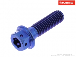 Hexagonal Dual Pro Bolt Screw M8 x 1.25 x 28 mm Titanium Racing Blue - JM