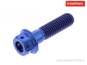 Hexagonal Dual Pro Bolt Screw M8 x 1.25 x 30 mm Titanium Racing Blue - JM