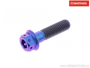 Hexagonal Dual Pro Bolt Screw M8 x 1.25 x 30 mm Titanium Racing Violet - JM