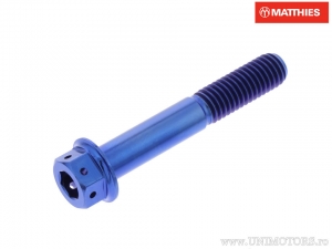 Hexagonal dual Pro Bolt screw M8 x 1.25 x 35 mm titanium Racing blue - JM