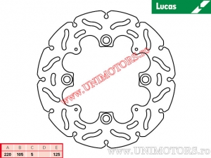 Hintere Rennbremsenscheibe MST425RAC Rigid - Lucas TRW
