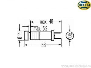 Indicator luminos culoare: verde cu bec BA7S - Hella