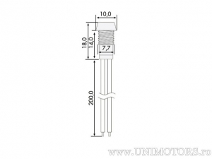 Indicator luminos LED rosu cu carcasa crom - FOLIATEC