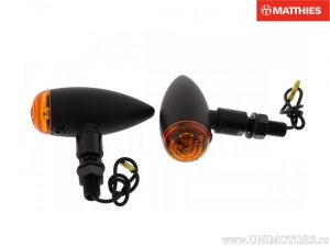 Indicator OUTLAW 2 front/rear set 2pcs 75x30x41mm black housing and orange glass - JM