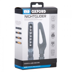 Indicatori di direzione sequenziali moto NightGlider (116x25mm) - set - Oxford