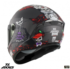 Integralhelm Axxis Modell Draken S Horrorland A2 Titan mat - Titan mat, S (55/56cm)