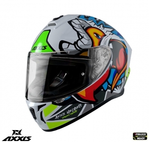 Integralhelm Axxis Modell Draken S Parrot A0 matt weiß - Matt weiß, M (57/58cm)