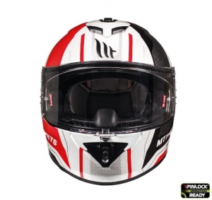 Integralhelm für Motorräder MT Rapide Duel D1 rot/weiß/schwarz glänzend (Glasfaser) - Rot/weiß/schwarz glänzend, L (59/60c