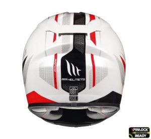 Integralhelm für Motorräder MT Rapide Duel D1 rot/weiß/schwarz glänzend (Glasfaser) - Rot/weiß/schwarz glänzend, L (59/60c
