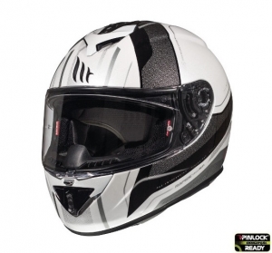 Integralhelm für Motorräder MT Rapide Duel D7 silber/weiß/glänzend schwarz (Glasfaser) - Silber/weiß/glänzend schwarz, XXL