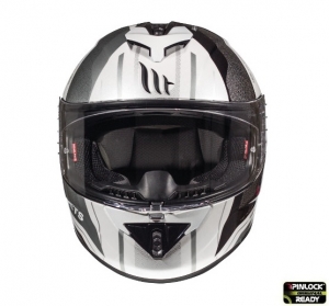 Integralhelm für Motorräder MT Rapide Duel D7 silber/weiß/glänzend schwarz (Glasfaser) - Silber/weiß/glänzend schwarz, XXL