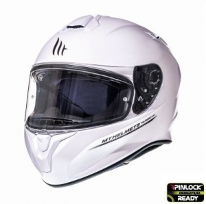 Integralhelm Motorrad MT Targo solid A0 glänzend weiß - Glänzend weiß, L (59/60cm)
