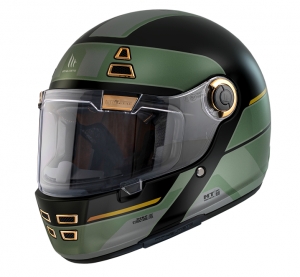 Integralhelm MT Jarama 68th C1 Glänzend Schwarz - Retro-Modell - Cafe Racer - Glänzend Schwarz, M (57/58cm)