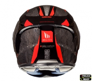 Integralhelm MT KRE Snake carbon 2.0 A5 schwarz/rot glänzend - 100% Kohlefaser