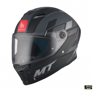 Integralhelm MT Stinger 2 Zivze C2 schwarz/mattgrau - Visiertyp: MT-V-28B - Schwarz/mattgrau, S (55/56cm)