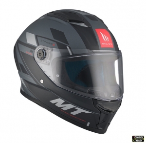 Integralhelm MT Stinger 2 Zivze C2 schwarz/mattgrau - Visiertyp: MT-V-28B - Schwarz/mattgrau, S (55/56cm)