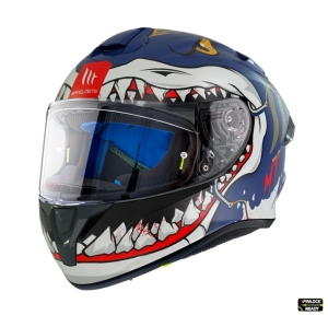Integralhelm MT Targo Pro Sharky B7 mattblau - Mattblau, M (57/58cm)