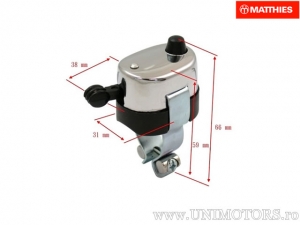 Intrerupator lumina universal cromat 2 pozitii si buton - JM