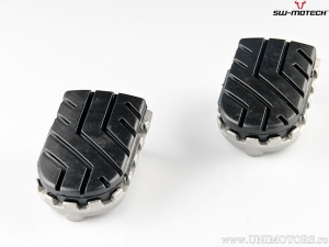 ION Footrest Set - stainless steel - rubber / silver-black - Ducati Multistrada V4 ('20-) - SW-Motech