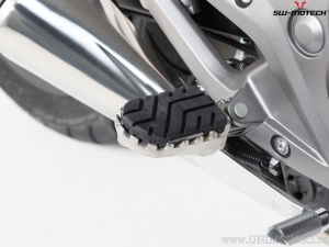 ION Footrest Set - stainless steel - rubber / silver - black - various Honda / Suzuki / KTM models - SW-Motech