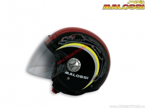 Jet helm (M) - glanzend zwart - Malossi