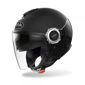 Jet Helmet (Open-Face) Helios Fluo Matte/Glossy Black: Size - MS
