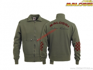 Kapuzenloses Riders Sweatshirt (Größe S) - Militärgrün - Malossi