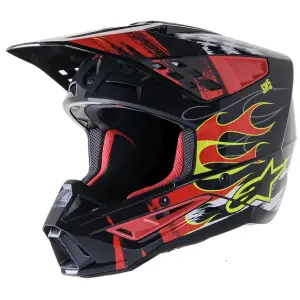 Kask Supertech M5 Rash - Czarny, Błyszczący, Czerwony - Dorosły - M - 01108449